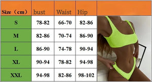 XS-XL Bikini string taille haute brassière push-up fluo Aopa - GUAPPAA
