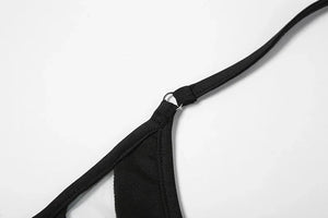 Micro bikini string tanga ficelle transparent luxe une épaule design Montori - GUAPPAA