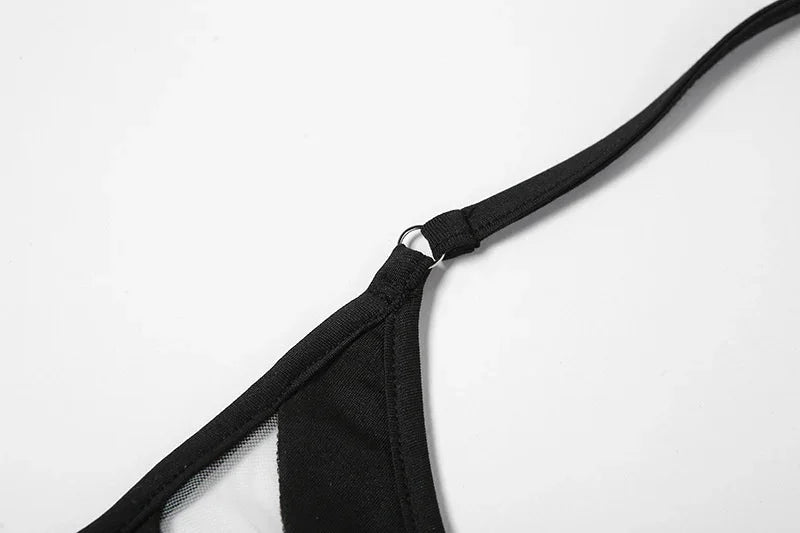 Micro bikini string tanga ficelle transparent luxe une épaule design Montori - GUAPPAA