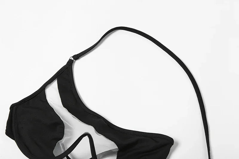 Micro bikini string tanga ficelle transparent luxe une épaule design Montori - GUAPPAA