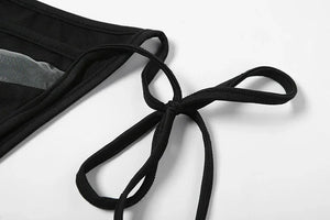 Micro bikini string tanga ficelle transparent luxe une épaule design Montori - GUAPPAA