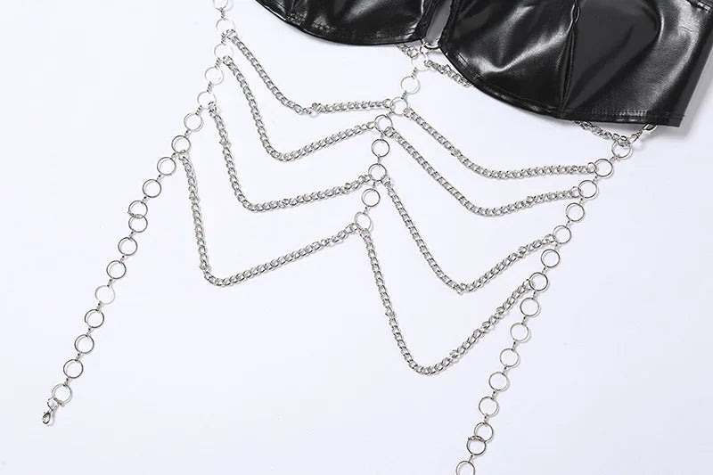 Soutien-gorge clubwear en skaï à chaînettes Nia - GUAPPAA