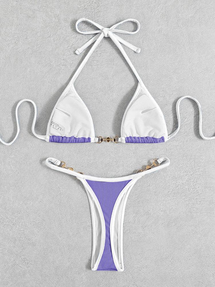Sexy micro bikini string push-up à perle bi couleur Lega - GUAPPAA