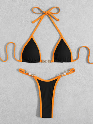 Sexy micro bikini string push-up à perle bi couleur Lega - GUAPPAA