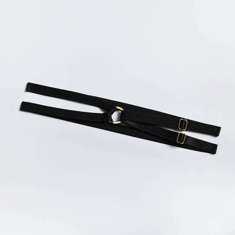 Body string transparent et jarretières doubles sexy lingerie raffinée Structure - GUAPPAA