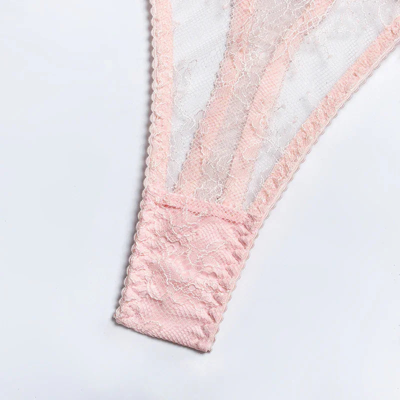 XS-L Ensemble lingerie trois pièces à chaînettes et plumes érotique Feu Nocturne - GUAPPAA