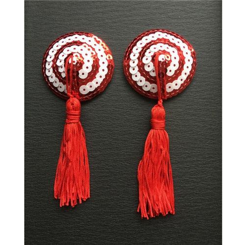 Nippie's à sequins et pompons cible rouge blanc accessoires sexy érotique - GUAPPAA